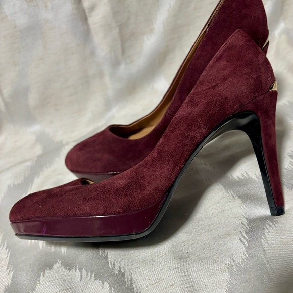 Calvin Klein Shoes Paulette wine Suede Pumps heels 7.5 - Picture 8 of 13
